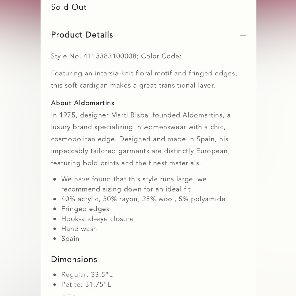 🎉RARE🎉 ANTHROPOLOGIE NWOT Aldomartins Floral Intarsia Cardigan Size L. - Picture 13 of 16